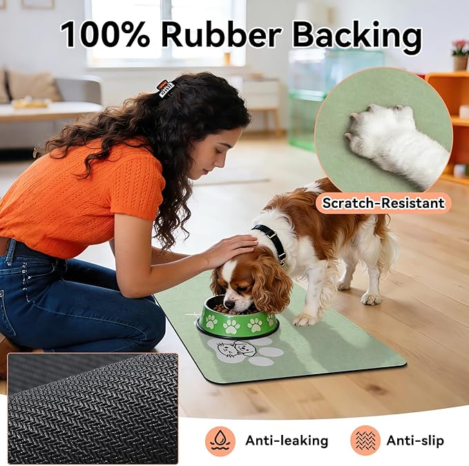 Dog Cat Feeding Mat-Absorbent Pet Bowl Mat - Image 4