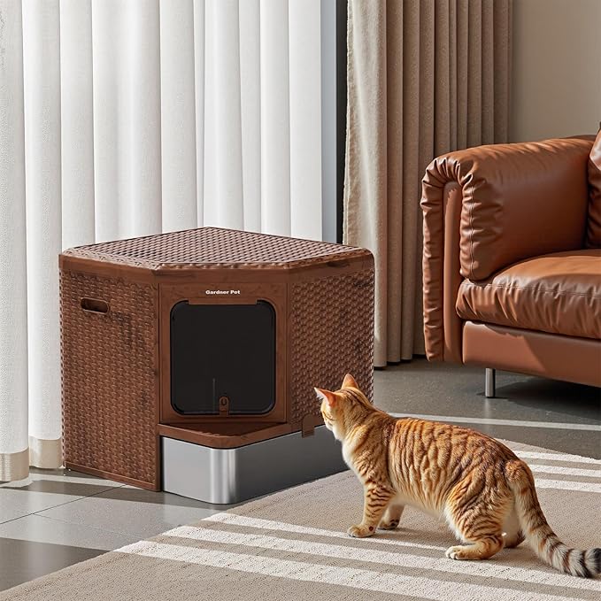 Gradner Pet Cat Litter Tray, Odour-Resistant Enclosed Cat Litter Box - Image 8