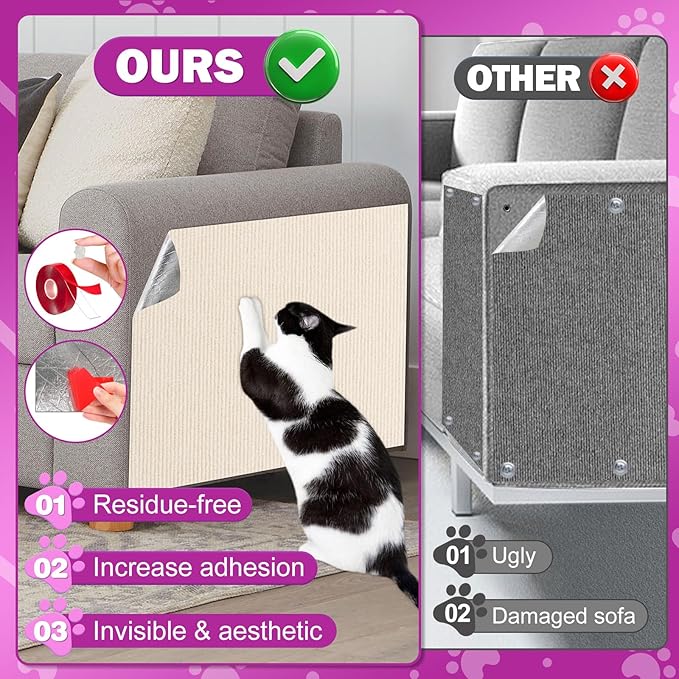 ENONCI 23.6x15.8 Cat Wall Scratcher Mat - Image 7