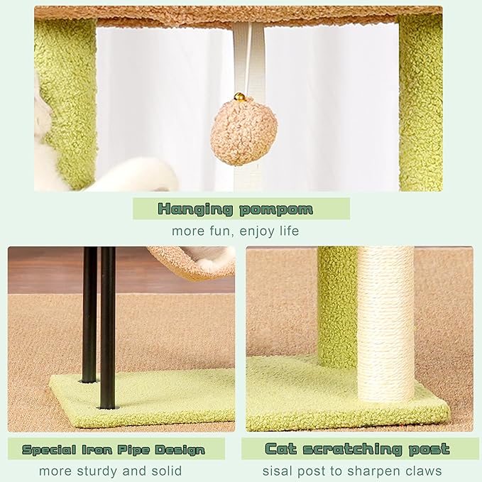 Gitelsnour Cat Tree, Cat Tower for Indoor Cats, 43.3 inch Cactus Cat Tree Tower - Image 7