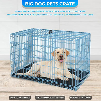 FDW Dog Crate for Large Dogs 42 Inch Folding Metal WirePet Cage Double Door - Image 4