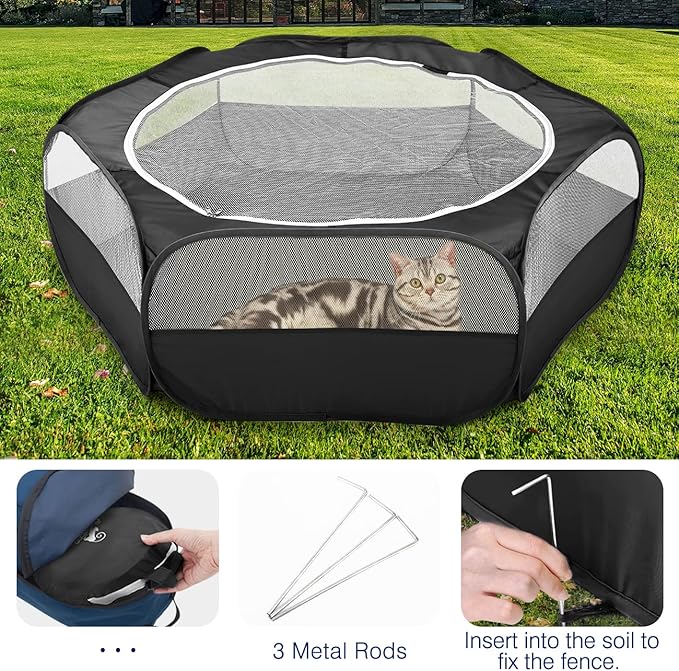 Pawaboo Small Animals Playpen, Waterproof Small Pet Cage Tent - Image 5