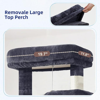 Gitelsnour Cat Tree for Large Cats, 78.7" Tall Cat Tower for Indoor Cats - Image 3