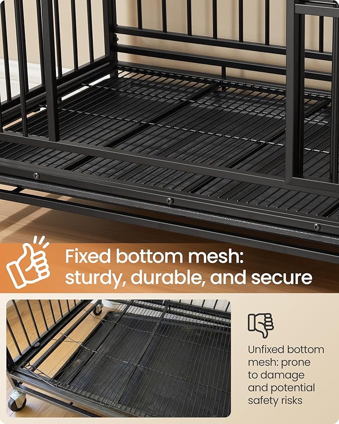 Feandrea Heavy-Duty Dog Crate, 5-Minute Quick Assembly, Foldable Dog Kennel Cage - Image 4