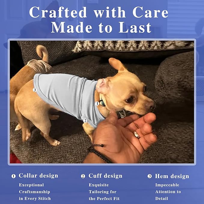 2 Pack Solid Color Dog Shirts - Image 6