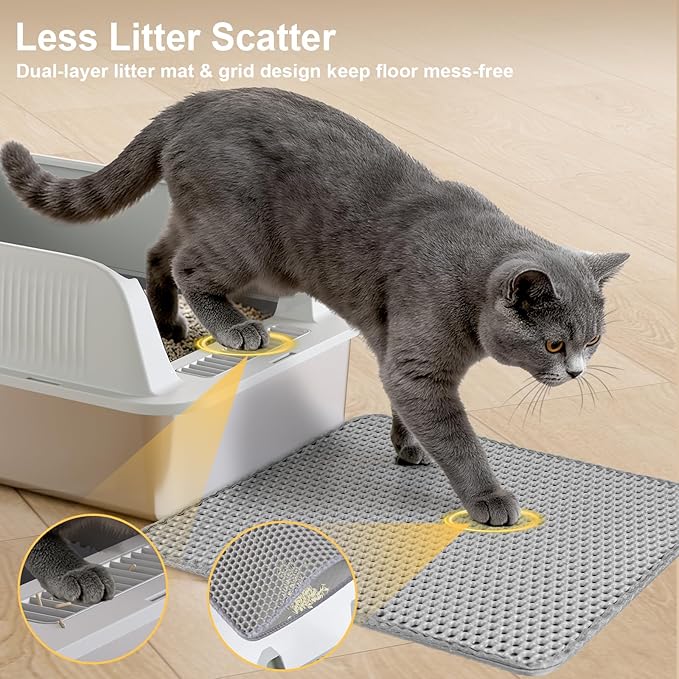 TENTIZON 2 Pack Stainless Steel Cat Litter Box, XL Large Metal Kitty Litterbox - Image 3
