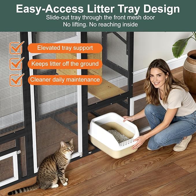 TIMHAKA 71 inch Large Catio Outdoor Cat Enclosure, Cat Catio - Image 5