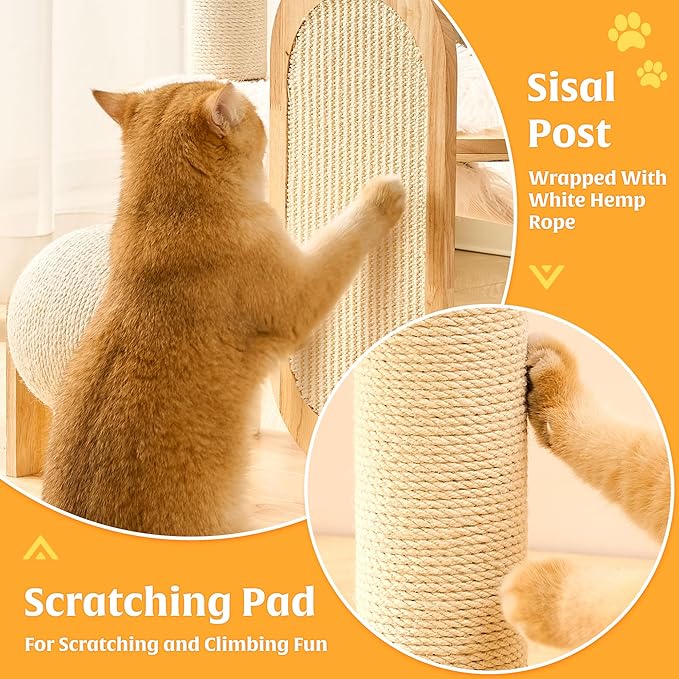 HITTITE Solid Wood Cat Tree Tower - Image 4