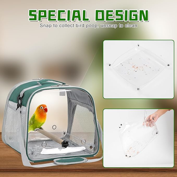 Small Bird Carrier, Large Window Travel Cage - Image 4