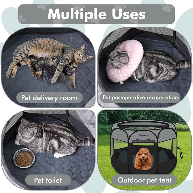 Dog Cat Playpen Indoor Outdoor for Puppy Pet Dogs Cat Recovery After Surgery - Image 2