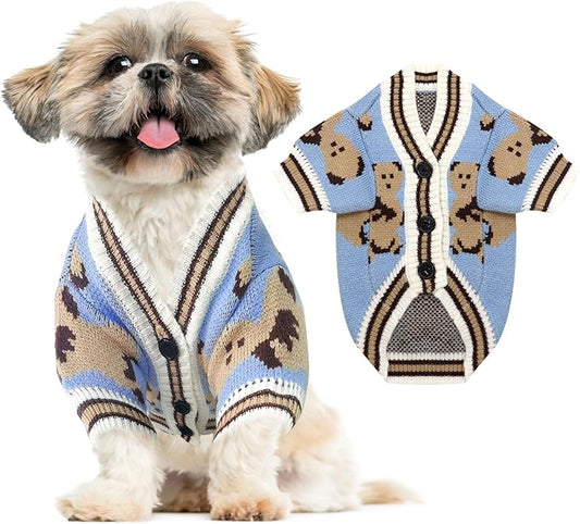 ABRRLO Small Dog Sweaters Cute Bear Dog Cardigans Clothes by ABRRLO