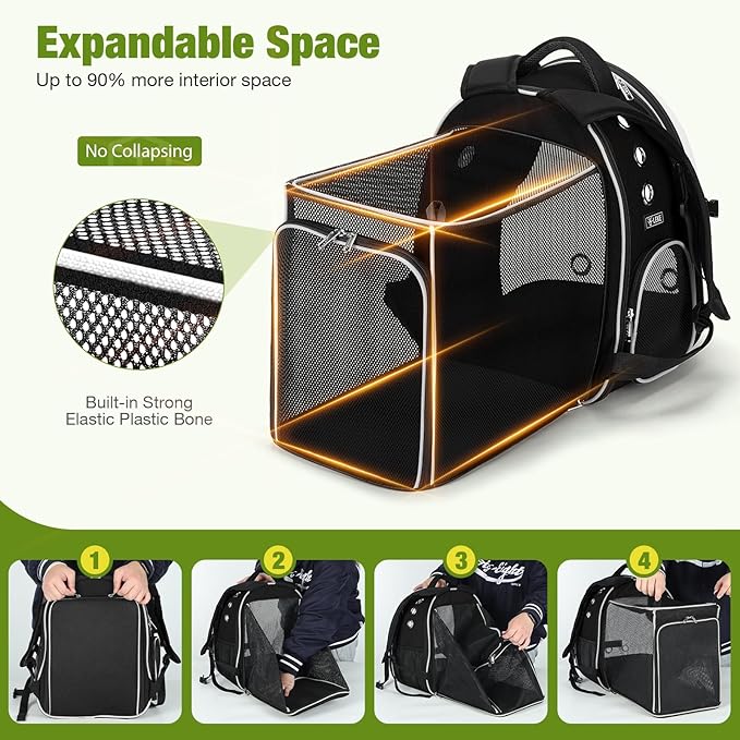 Limited Stock Lekereise Cat Backpack Carrier, Expandable Large Space Cat Bubble - Image 5