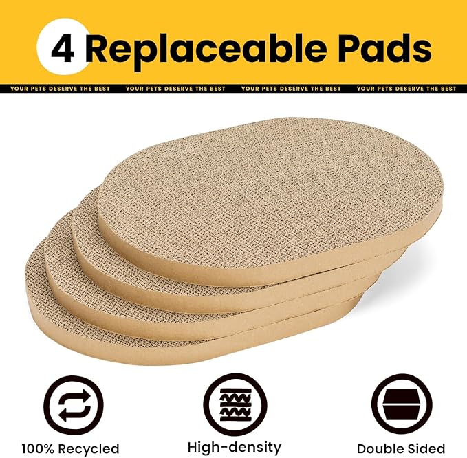 Conlun Cat Scratcher Box with 4 Cat Scratching Board Reversible Cat Scratch Pad - Image 2