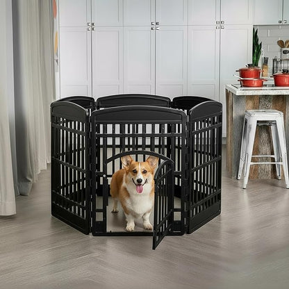 IRIS USA Dog Playpen with Door, 34” 6 Panel Pet Exercise Pen – Indoor Outdoor - Image 6