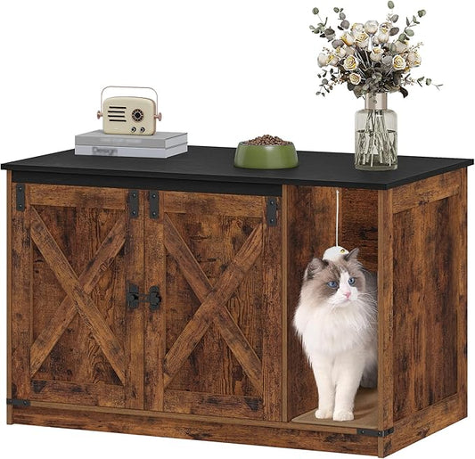 Hzuaneri Cat Litter Box Enclosure, Hidden Litter Box Cabinet Furniture by Hzuaneri