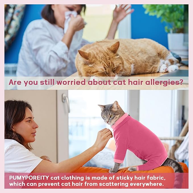 PUMYPOREITY Cat Calming Sweater – Helps Reduce Licking & Grooming Habits - Image 2