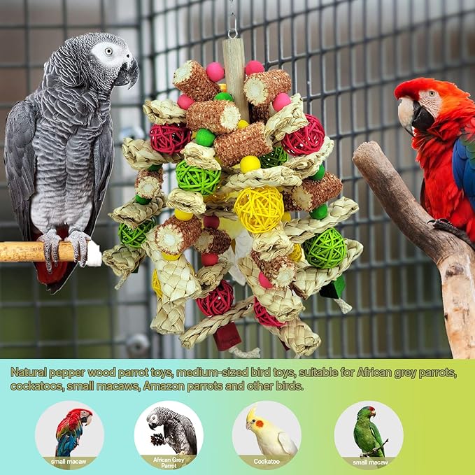 Cokliomc Parrot Toys, Natural Corncob Bird Chew Toys - Image 4