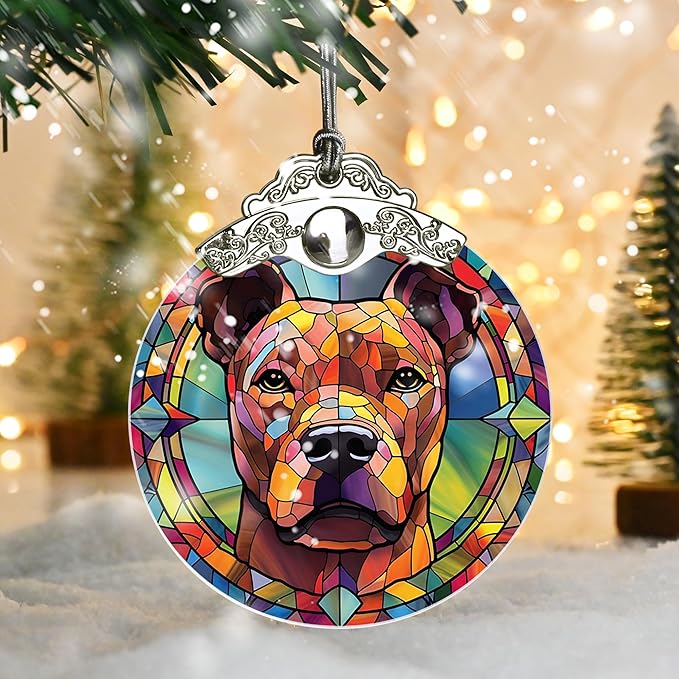Jocidea Dog Ornament, American Staffordshire Terrier Hanging Ornament - Image 5