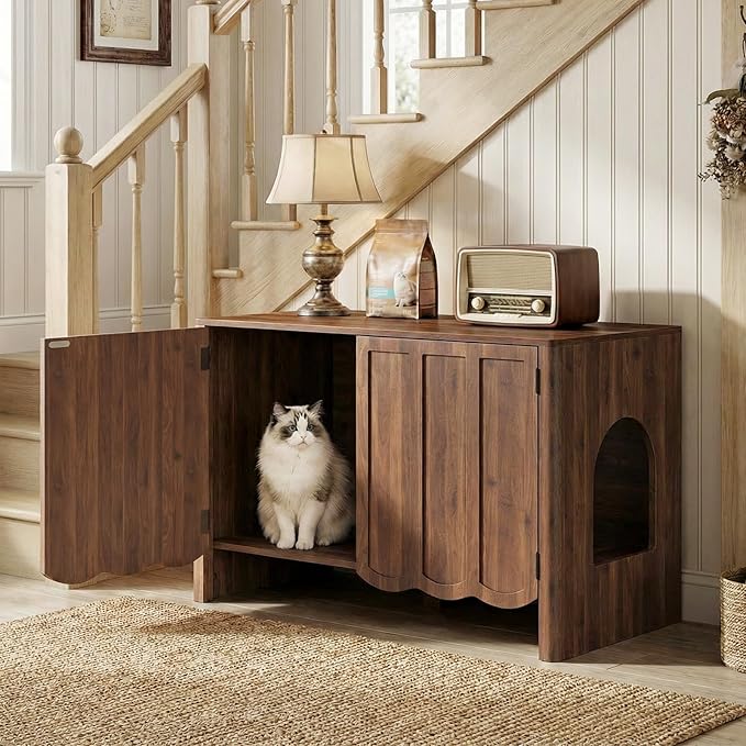 HOOBRO Cat Litter Box Enclosure, 31.5" Hidden Litter Box Furniture - Image 4