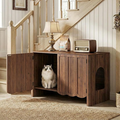 HOOBRO Cat Litter Box Enclosure, 31.5" Hidden Litter Box Furniture - Image 4