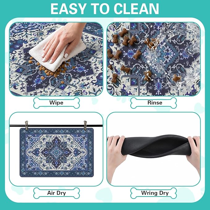 Pet Feeding Mat for Floors Waterproof Dog Mat for Food and Water Absorbent - Image 4