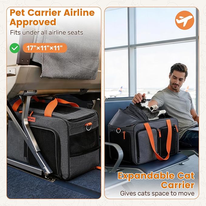 Cat Carrier Soft Sided Airline Approved - Image 4