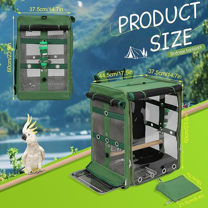Bird Carrier Travel Cage, Cockatoo Carrier, Parrot Travel Backpack - Image 6