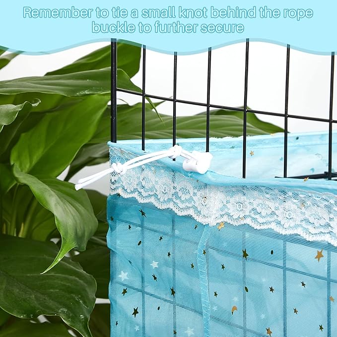 Shappy Large Bird Cage Cover, Bird Cage Seed Catcher, Adjustable Star Pattern - Image 5