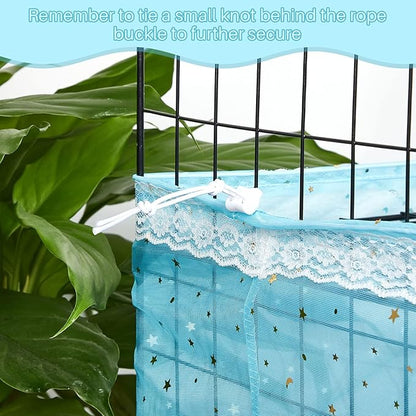 Shappy Large Bird Cage Cover, Bird Cage Seed Catcher, Adjustable Star Pattern - Image 5