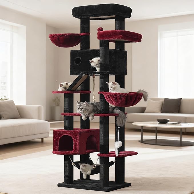 Gitelsnour Gothic Cat Tree for Large Cats, 78.7" Tall Cat Tower for Indoor Cats - Image 8