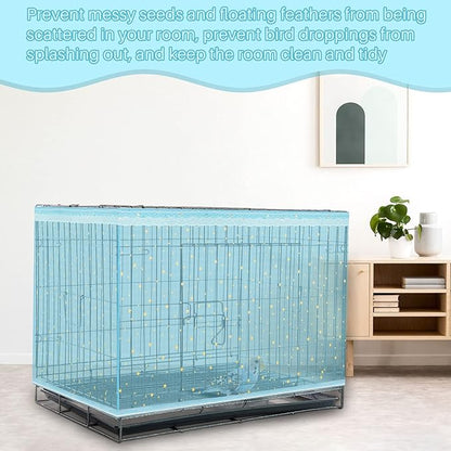 Shappy Large Bird Cage Cover, Bird Cage Seed Catcher, Adjustable Star Pattern - Image 4