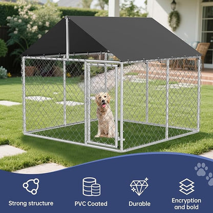 Petony Outdoor Dog Enclosure Heavy Duty Dog Kennel House Mesh Dog Big Cage Pet - Image 6