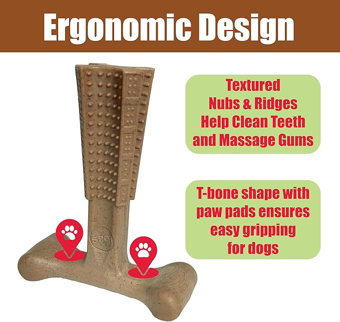 SPOT Bam-Bones Plus T-Bone, Bamboo Fiber & Nylon Dog Chew, Durable - Image 9