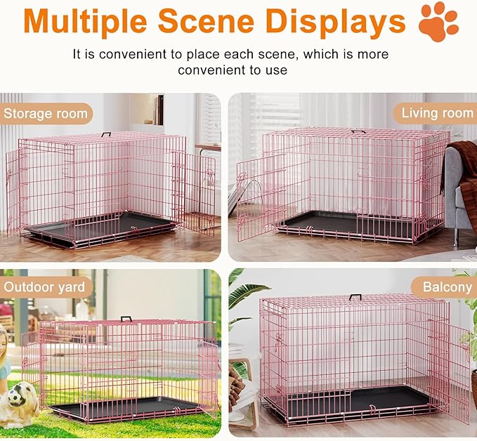 FDW XL Dog Crate 48inch Dog Cage Foldable Metal Kennel - Image 5