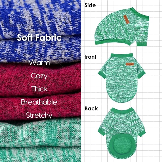 3 Pack Dog Sweaters for Small Dogs Girl Boy Winter Fleece Clothes Warm Soft Dog - Image 5