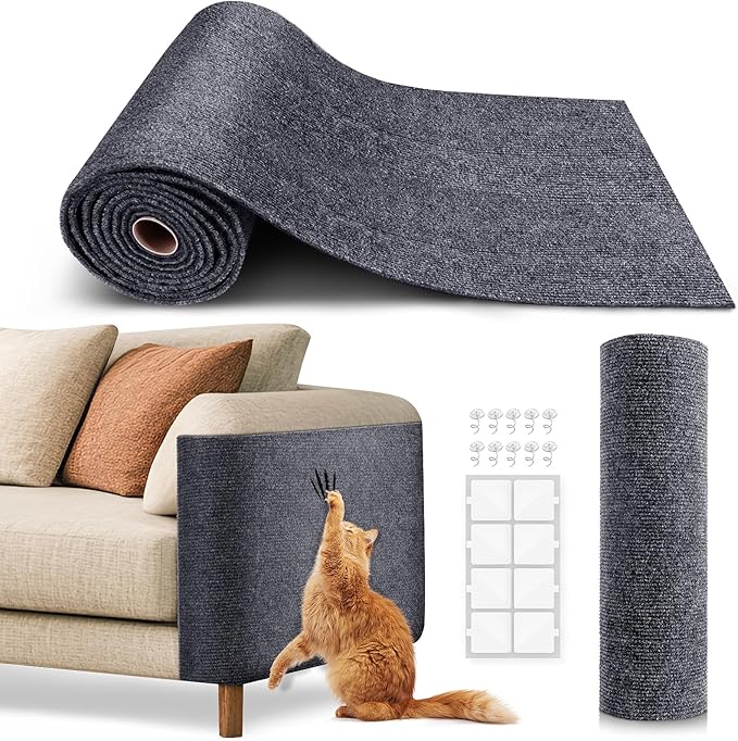 Cat Scratch Furniture Protector, Trimmable Self-Adhesive Carpet, DIY Climb Cat by VIVOYAN