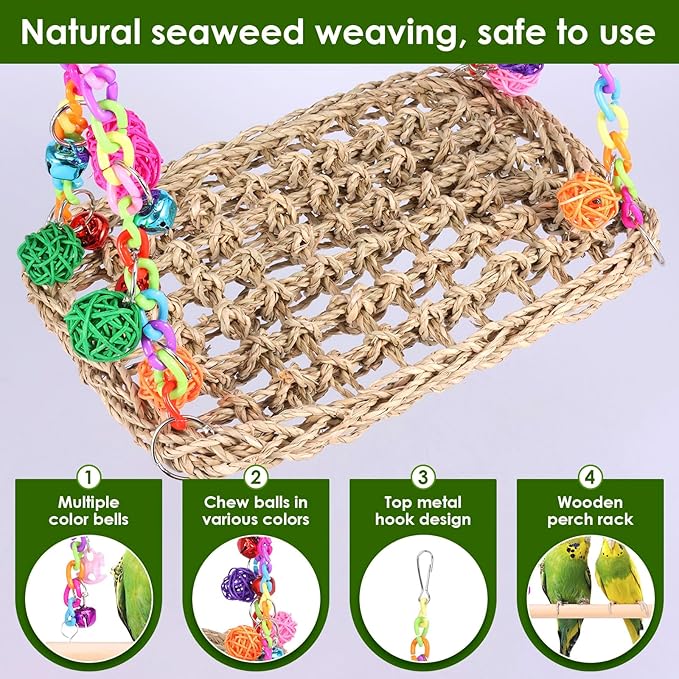 2 in 1 Bird Swing, Double Layer Bird Swing, Add Interest, Double Parrot Swings - Image 4