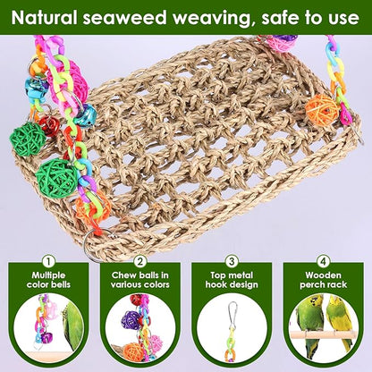 2 in 1 Bird Swing, Double Layer Bird Swing, Add Interest, Double Parrot Swings - Image 4
