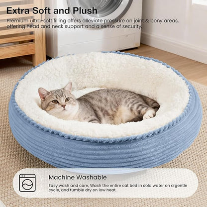 Love's cabin Round Donut Cat and Dog Cushion Bed, 20in Pet Bed - Image 7