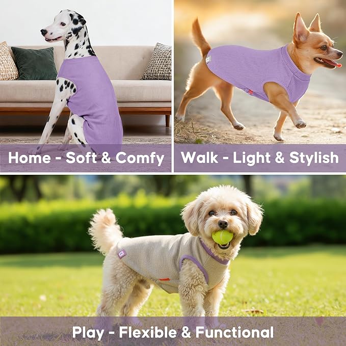 KYEESE 2Pack Dog Shirts Waffle for Small Dogs Stretchy Dog T-Shirts Lightweight - Image 6