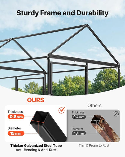 VEVOR Metal Chicken Coop for 6-8 Chickens, 3.3 x 9.8 x 3.3 ft, Small Chicken - Image 4