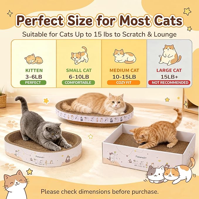PatiencET 3-in-1 Cat Scratcher Cardboard Set - Image 5
