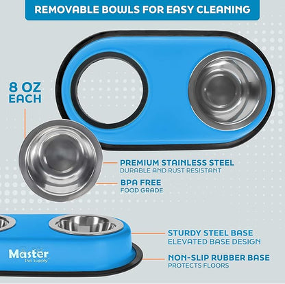 Master Pet Supply Double Dog Bowls Set - Image 3