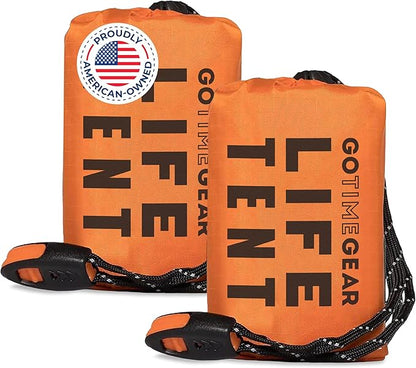 Go Time Gear Survival Life Tent • 2 Person Mylar Emergency Shelter Tube Tent + by GOTIMEGEAR