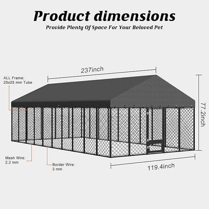 10x20FT Heavy-Duty Outdoor Dog Kennel - Image 2