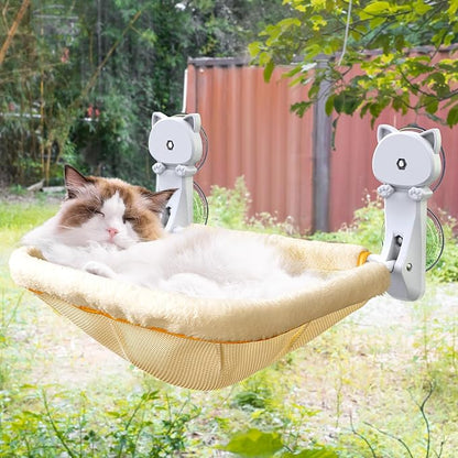 JUNSPOW Cat Window Perch Cordless, Foldable & Stable Cat Beds- Breathable Cat by JUNSPOW