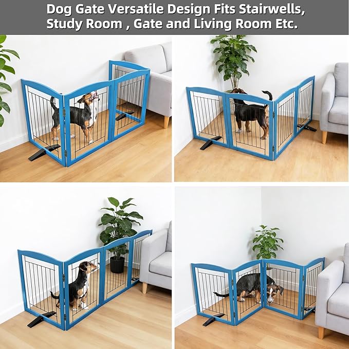 ZJSF Freestanding Dog Fence Indoor, Foldable Dog Gate - Image 4