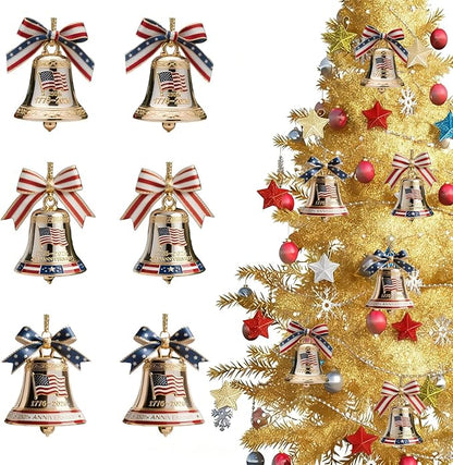 6 Pcs 250th Anniversary Liberty Bell Ornament Christmas Bell Ornaments - Image 7