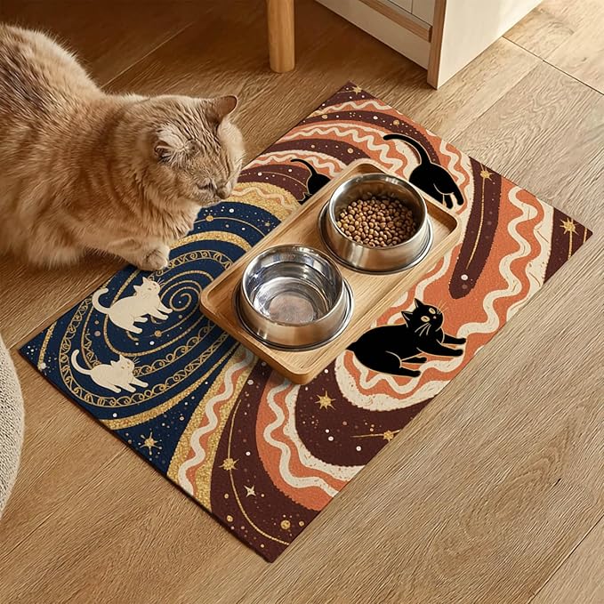 HOMETITUTE Cat Mat for Food Non-Slip Mat for Cat and Dog Food and Water Indoor - Image 2
