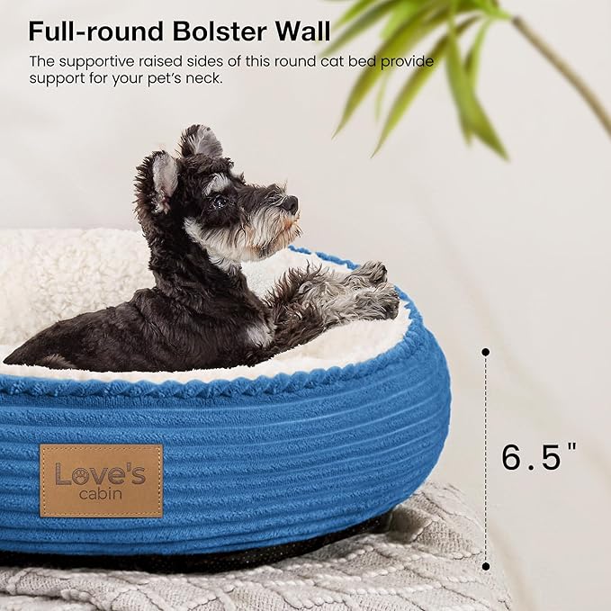 Love's cabin Round Donut Cat and Dog Cushion Bed, 24in Pet Bed - Image 5
